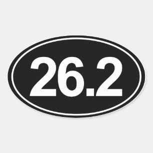 Marathon 26.2 Miles Pegatina Oval (Negro)