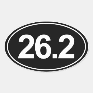 Marathon 26.2 Miles Pegatina Oval (Negro)