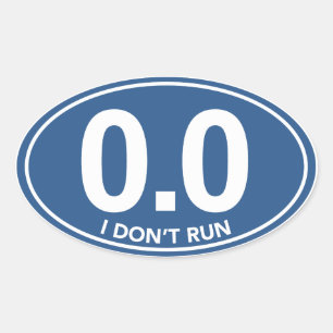Maratón 0.0 No Corro Pegatina Oval (Azul)
