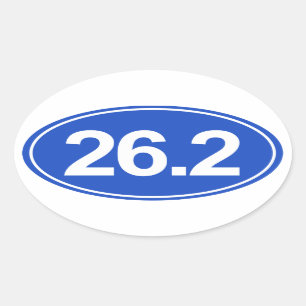 Maratón 26,2 millas de pegatina oval (azul)
