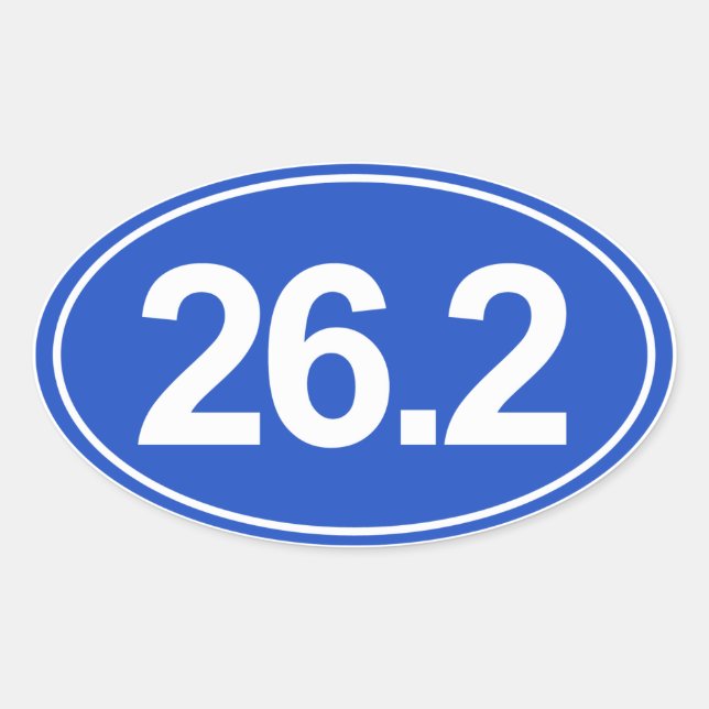 Maratón de 26,2 millas Pegatina Oval (Azul) (Anverso)