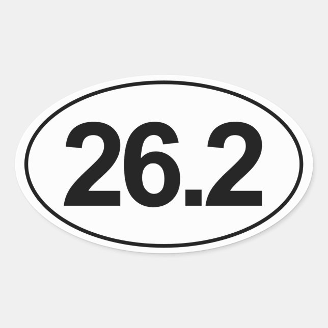 Maratón de 26,2 millas Pegatina Oval (blanco) (Anverso)
