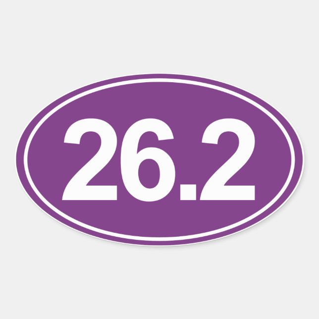 Maratón de 26,2 millas Pegatina Oval (Púrpura) (Anverso)