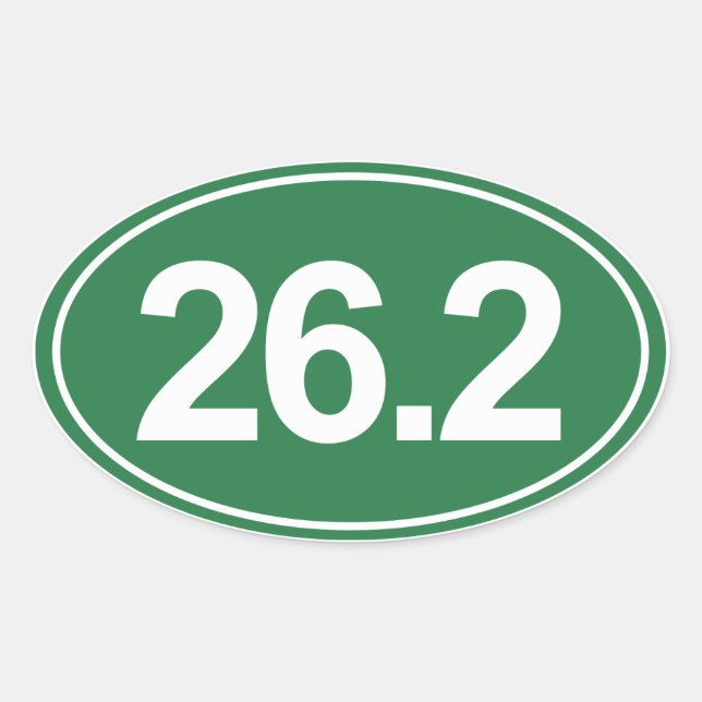 Maratón de 26,2 millas Pegatina Oval (Verde) (Anverso)