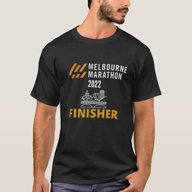 Maratón de Melbourne 2022 con camiseta (Anverso)