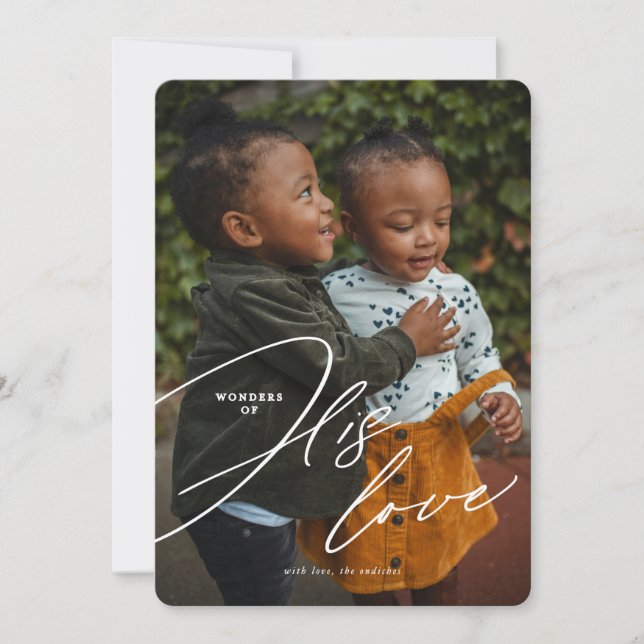 Maravilla de su amor Tarjeta de Navidades religios (Anverso)