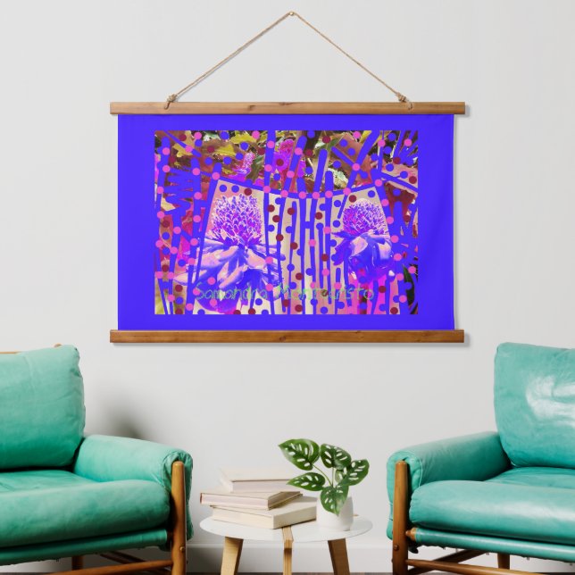 Maravilla Flor Desplazamiento Arte Madera Tapiz De (Sala de estar)