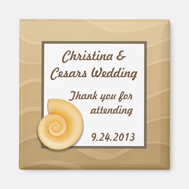 Maravillas de imán de Invitación de 2"x2" en playa (Frente)