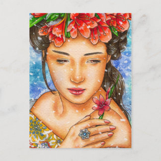 "Maravillas de Invierno: Kafir Lily" tarjeta posta