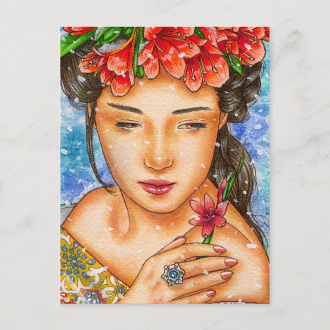 "Maravillas de Invierno: Kafir Lily" tarjeta posta (Anverso)