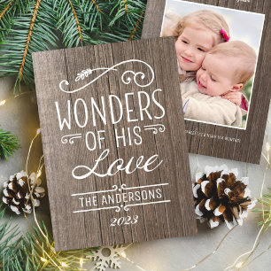 Maravillas de Su Amor Foto de Navidad en Madera Rú