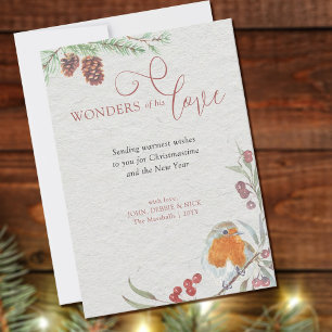 Maravillas de su amor Navidad Petirrojo y Pino