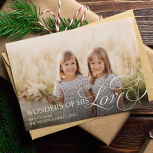 Maravillas de su amor Tarjeta de Navidad cristiana