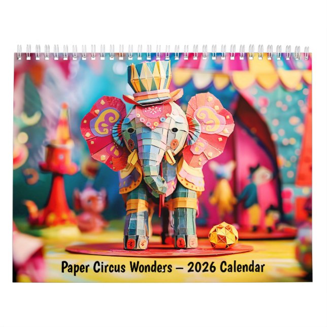 Maravillas del Circo de Papel – Calendario 2026 (Tapa)