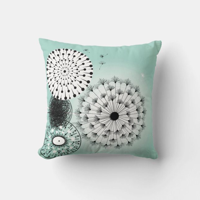 Maravillosa almohada azul Dandelis (Anverso)
