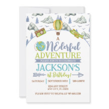 Maravillosa Aventura Invitación al primer cumpleañ