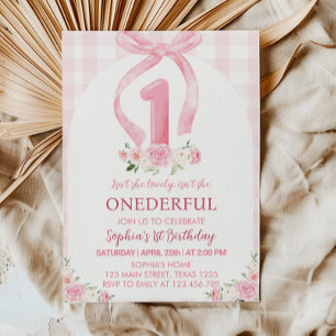 Maravillosa Coquette de Bow Rosada Invitación de c