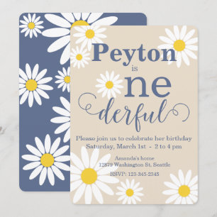 Maravillosa invitación de primer cumpleaños a Dais