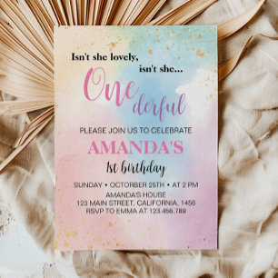 Maravillosa invitación de primer cumpleaños al arc