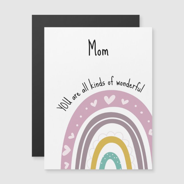 Maravillosa mamá Corazón Púrpura Arcoiris (Anverso/Reverso)