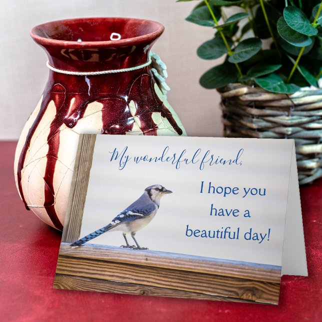 Maravillosa tarjeta de felicitación de amigo (Blue Jay friendship card)