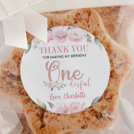 Maravillosas etiquetas florales rosas cumpleaños B