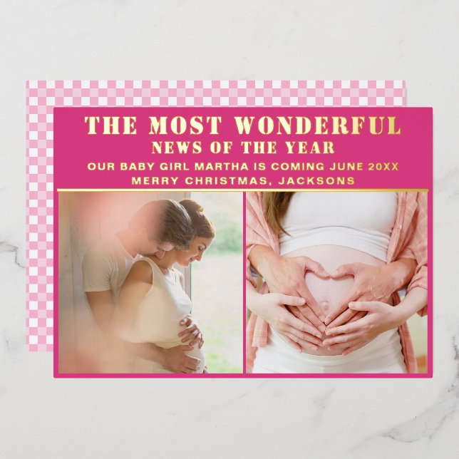 Maravillosas noticias Navidades de Invitación de E (Anverso/Reverso)