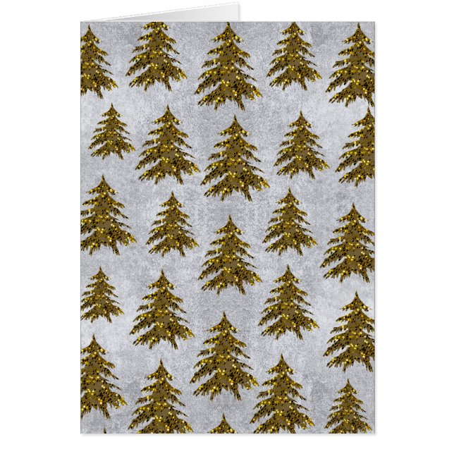 Maravilloso árbol de Navidad sobre papel de plata  (Frente)