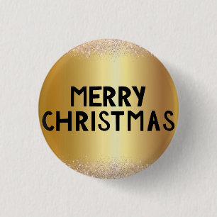 Maravilloso, asombroso, botón Feliz Navidad Gold