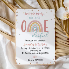 Maravilloso Boho Rainbow Birthday 1ª invitación