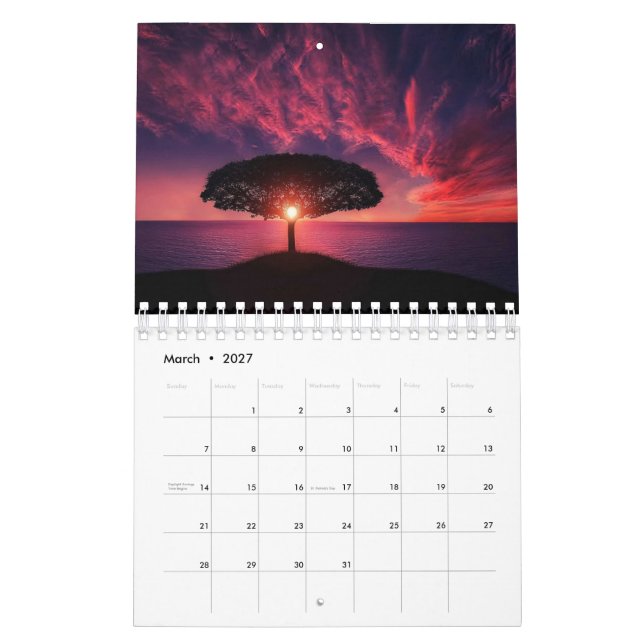Maravilloso calendario de Sunsets (Mar 2027)