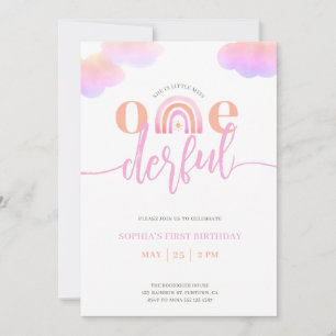 Maravilloso Chica Arcoiris Invitación a primer cum