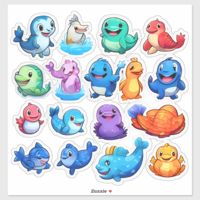 Maravilloso conjunto de pegatinas animales persona (Hoja)