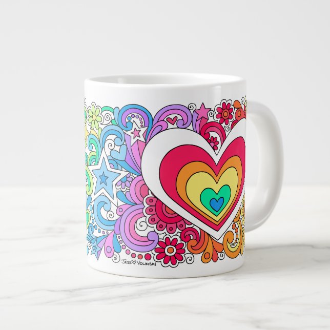 ♥ maravilloso psicodélico ENORME de la taza del (Derecha)