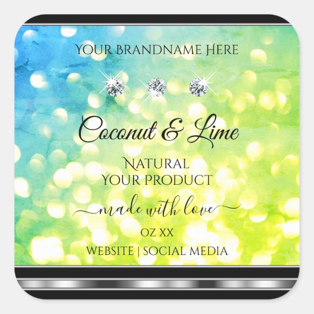 Maravilloso Purpurina verde Verde azulado Etiqueta (Anverso)