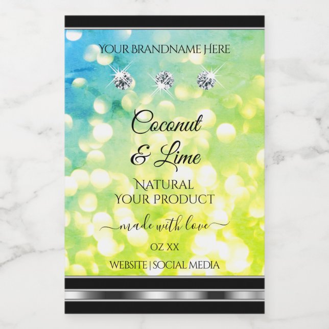 Maravilloso Purpurina verde Verde azulado Etiqueta (Etiqueta única)