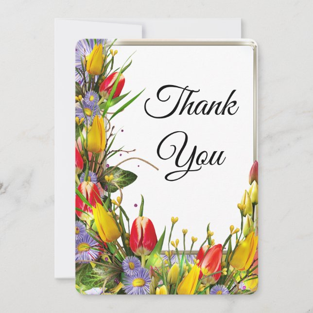 Maravilloso tulipanes Tarjeta de agradecimiento (Anverso)