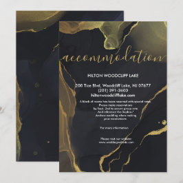 Marb negro y dorado acomodar la invitación para el