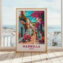 Marbella España Viaje Imprimir arte en pared Poste