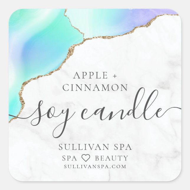 Marble Agate Relieve metalizado dorado Etiqueta de (Anverso)