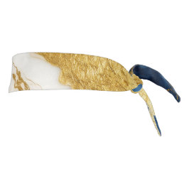 Marble de hojas de oro y azul de la marina de lujo