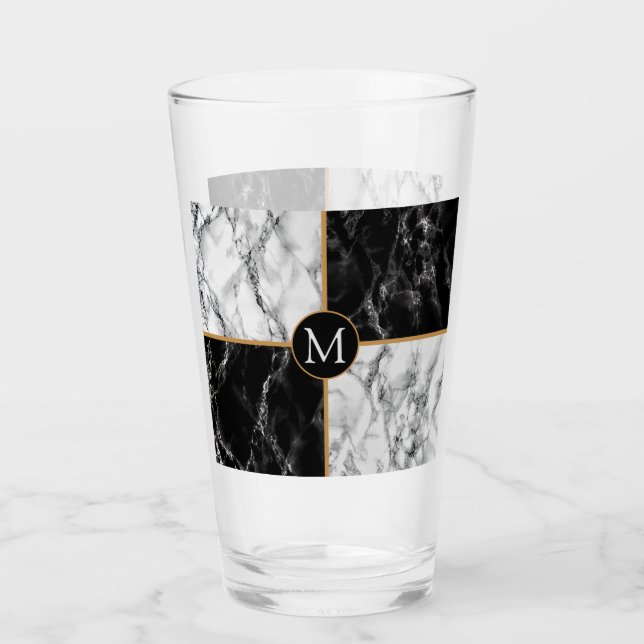 Marble de verificación blanco y negro de moda - Añ (Anverso)