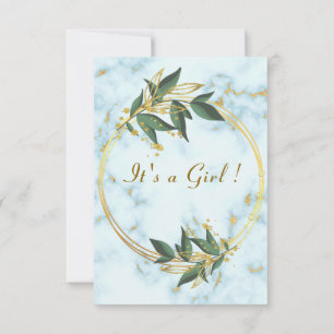 Marble Gold QR Código Bebé Chica Invitación a duch