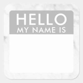 Marble Hello Mi Nombre Es Pegatina
