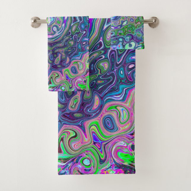 Marble Lime Green y Purple Resumen Swirt Retro (In situ)