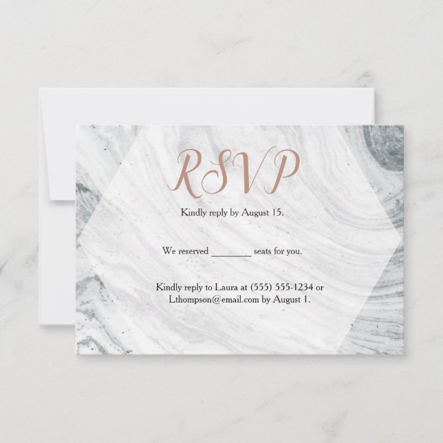 Marble Modern RSVP sin personalizado de correo (Anverso)