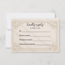 Marble Motif Wedding Tarjeta RSVP