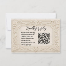 Marble Mystique Código QR Boda Tarjeta RSVP