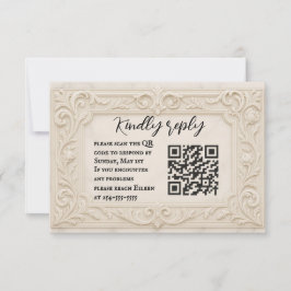 Marble Mystique Código QR Boda Tarjeta RSVP