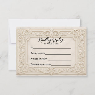 Marble Mystique Wedding Tarjeta RSVP